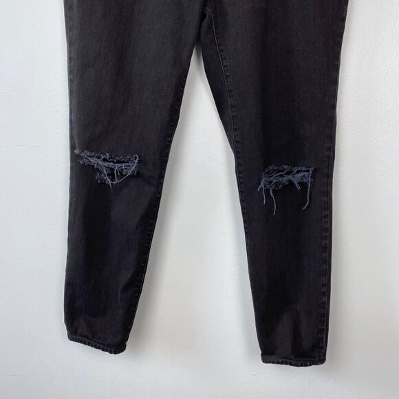 J Brand Jake Slim Boyfriend Jean Gothic Black Distressed 100% Cotton Size 30 - Picture 4 of 11